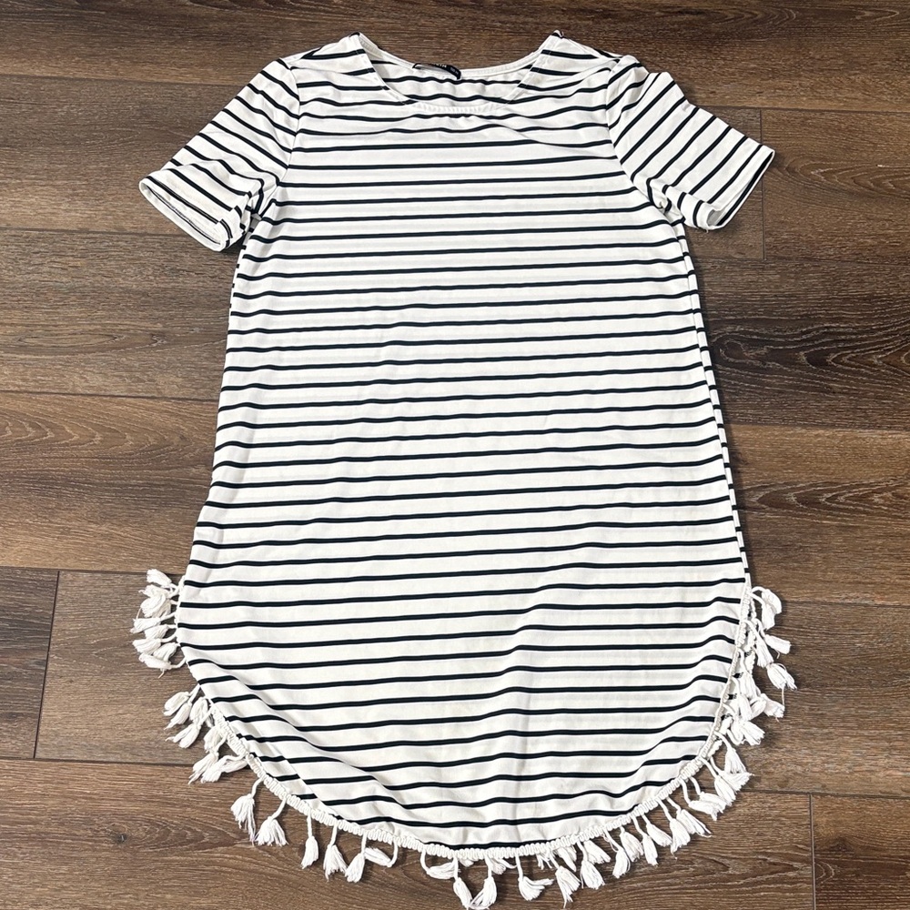Tassel Striped Dress/Coverup